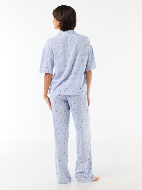 Completo camicia da notte a righe all-over - Kiabi