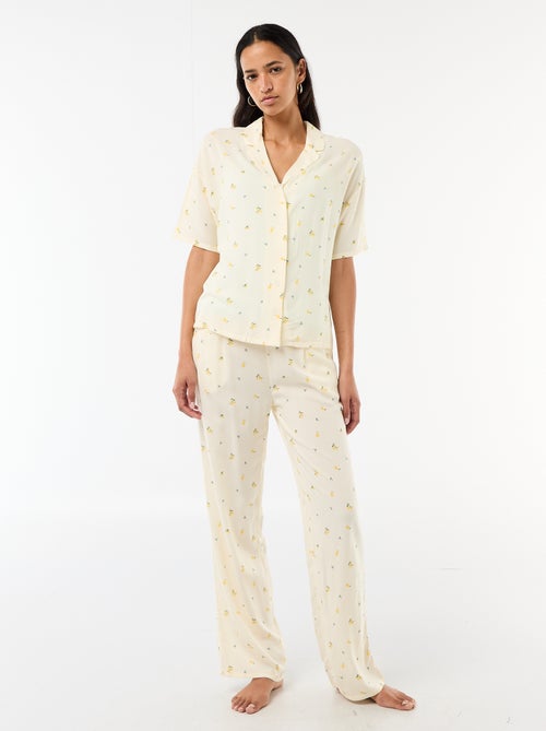 Completo camicia da notte a righe all-over - Kiabi