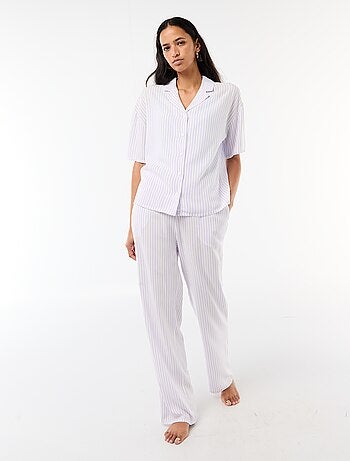 Completo camicia da notte a righe