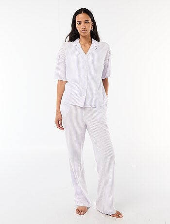 Completo camicia da notte a righe