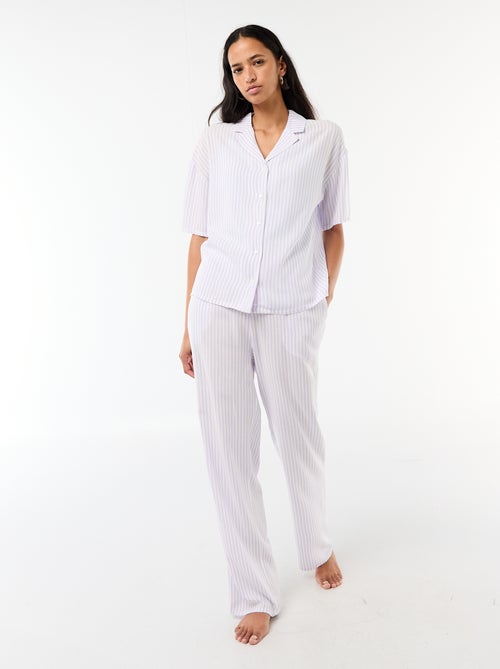 Completo camicia da notte a righe - Kiabi