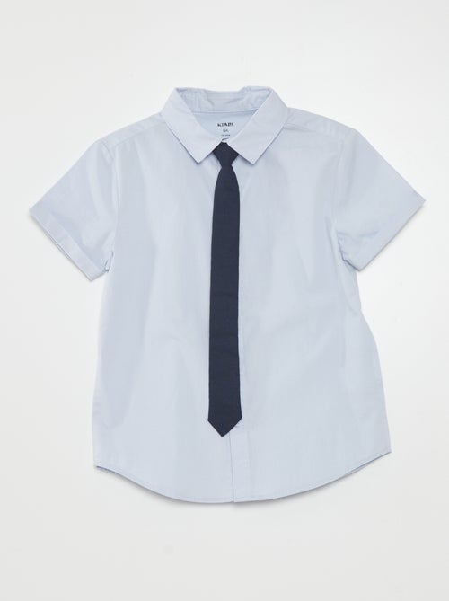 Completo camicia in cotone + cravatta - 2 pezzi - Kiabi