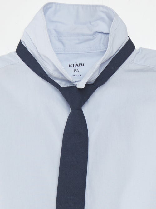 Completo camicia in cotone + cravatta - 2 pezzi - Kiabi