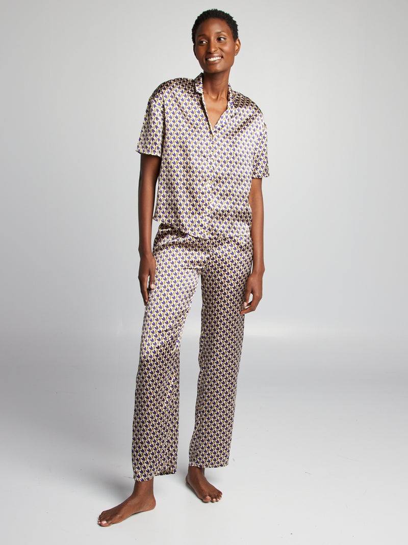Completo camicia in raso - pantaloni stampati ROSA - Kiabi