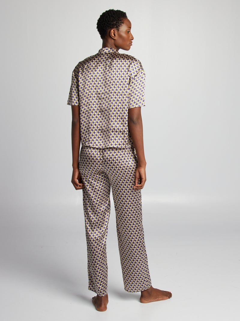 Completo camicia in raso - pantaloni stampati ROSA - Kiabi