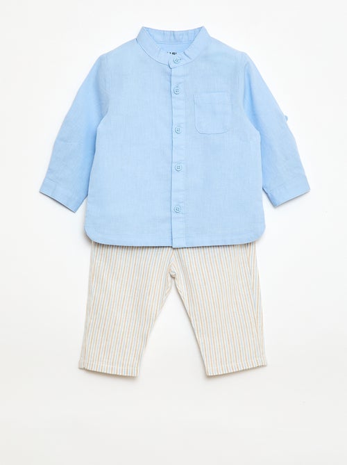 Completo camicia + pantaloni in misto lino - 2 pezzi - Kiabi