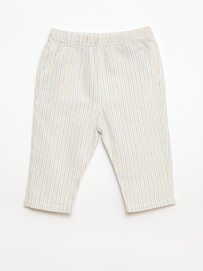 Completo camicia + pantaloni in misto lino - 2 pezzi Beige - Kiabi