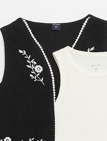 Completo canotta + cardigan senza maniche