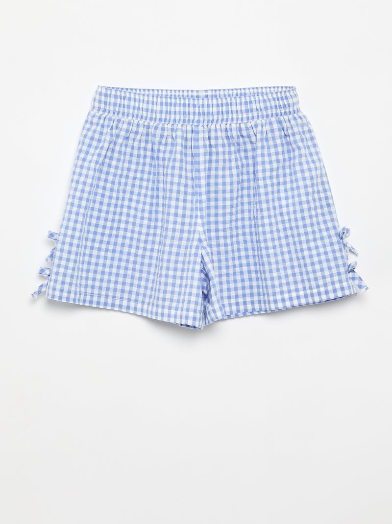Completo canotta + pantaloncini a motivo Vichy - 2 pezzi Blu - Kiabi
