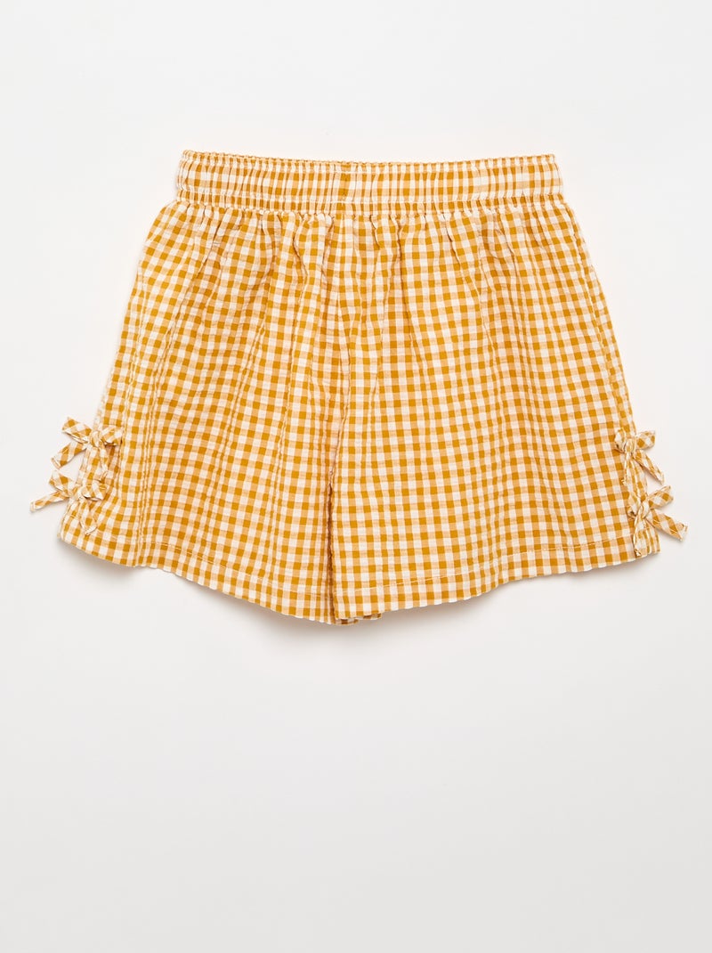 Completo canotta + pantaloncini a motivo Vichy - 2 pezzi Giallo - Kiabi