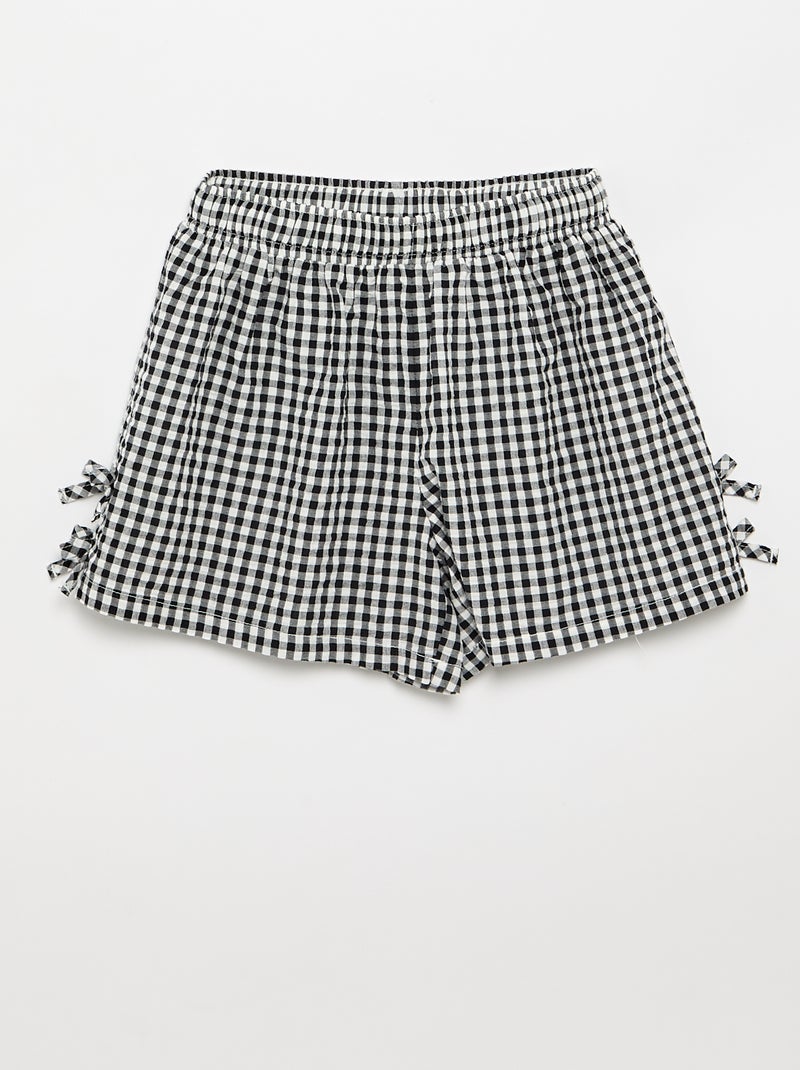 Completo canotta + pantaloncini a motivo Vichy - 2 pezzi Nero - Kiabi