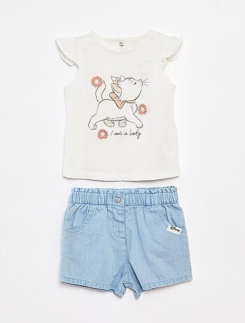 Completo canotta + shorts con stampa 'Minou'