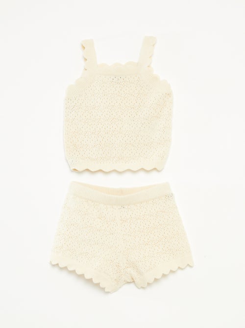 Completo canotta + shorts lavorato a maglia - 2 pezzi - Kiabi