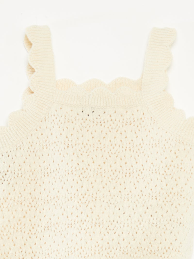 Completo canotta + shorts lavorato a maglia - 2 pezzi BIANCO - Kiabi