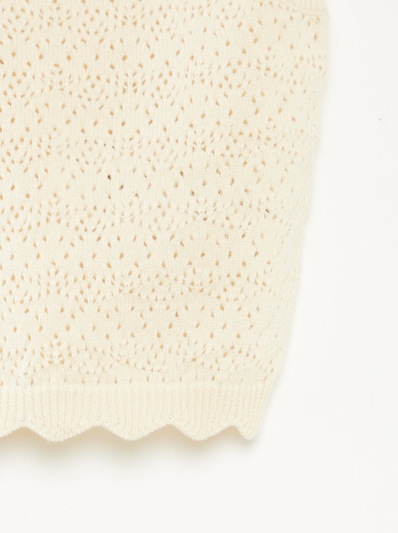 Completo canotta + shorts lavorato a maglia - 2 pezzi BIANCO - Kiabi