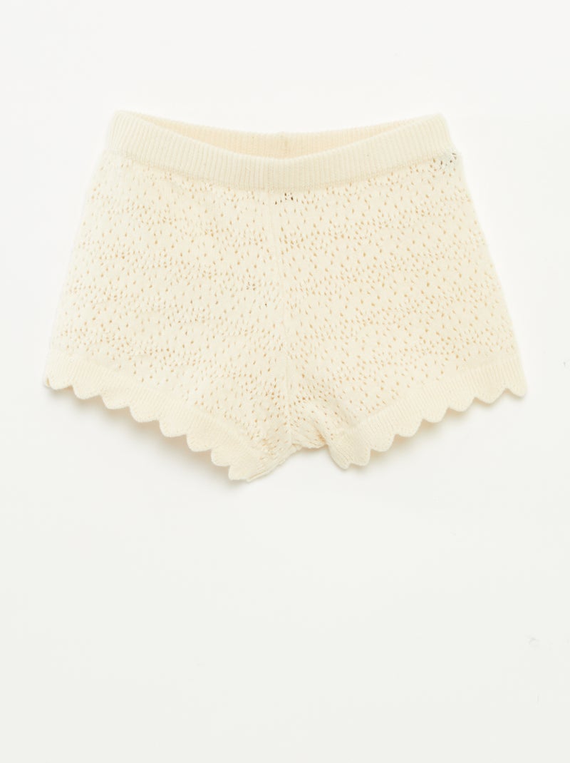 Completo canotta + shorts lavorato a maglia - 2 pezzi BIANCO - Kiabi