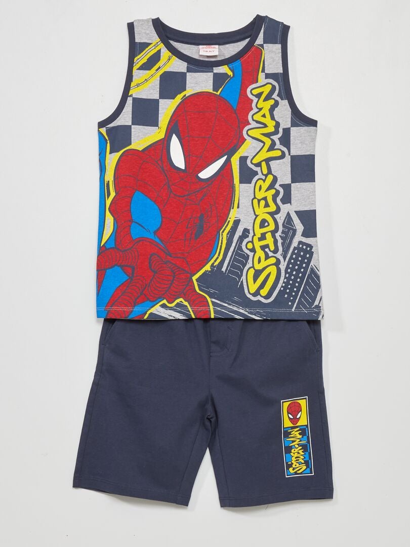 Completo canotta + shorts 'Spiderman' - 2 pezzi grigio - Kiabi