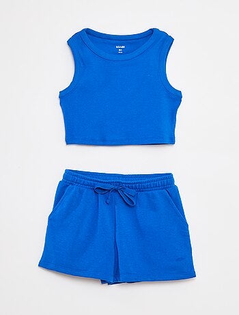 Completo canotta + shorts tinta unita - 2 pezzi