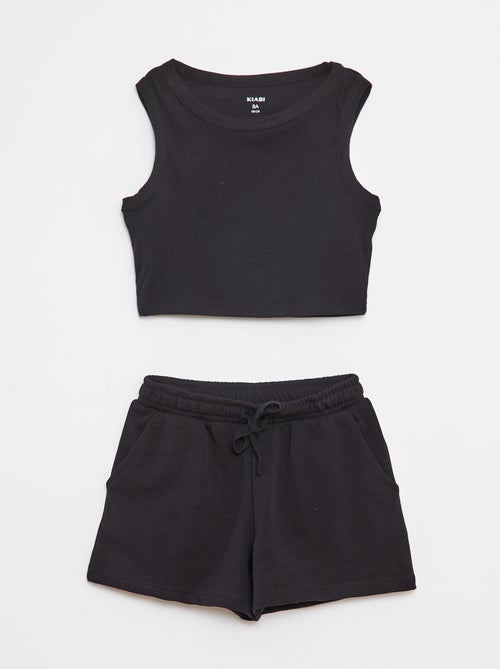 Completo canotta + shorts tinta unita - 2 pezzi - Kiabi