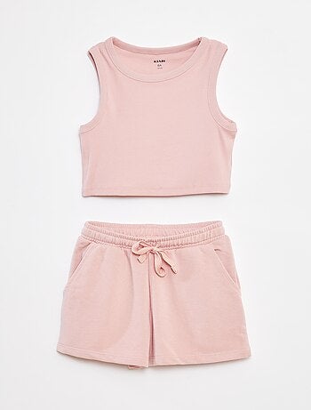 Completo canotta + shorts tinta unita - 2 pezzi