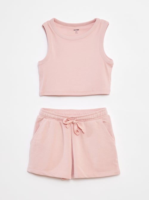 Completo canotta + shorts tinta unita - 2 pezzi - Kiabi