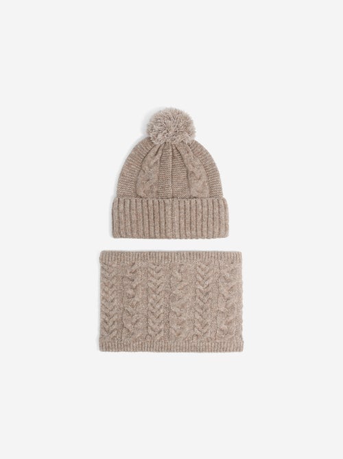 Completo cappello in maglia + scaldacollo - 2 pezzi - Kiabi Completo cappello in maglia + scaldacollo - 2 pezzi - Kiabi