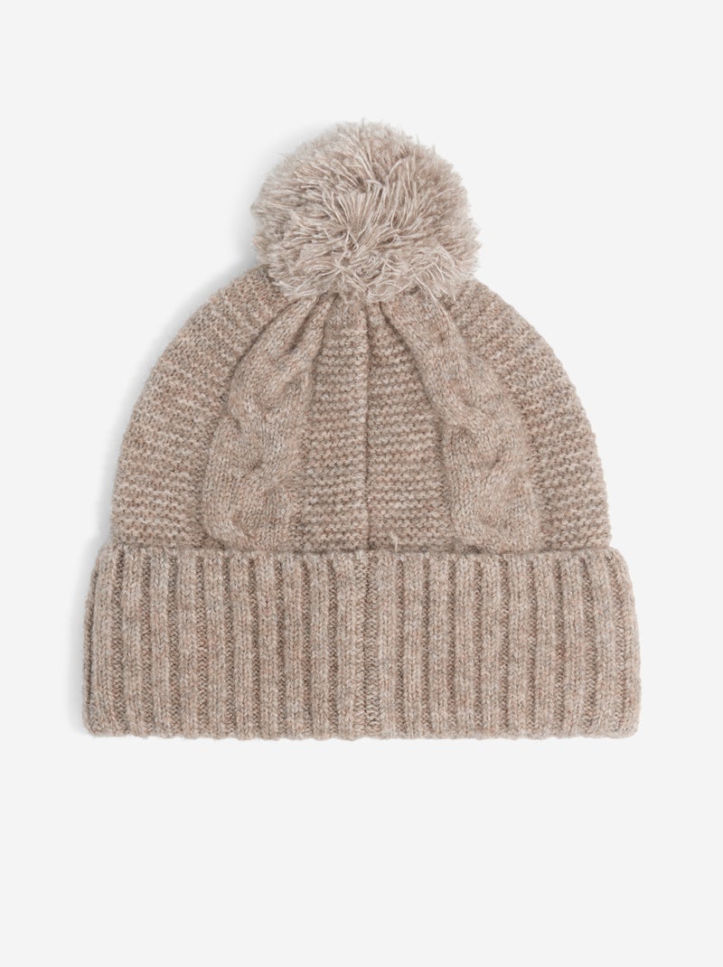 Completo cappello in maglia + scaldacollo - 2 pezzi Beige - Kiabi