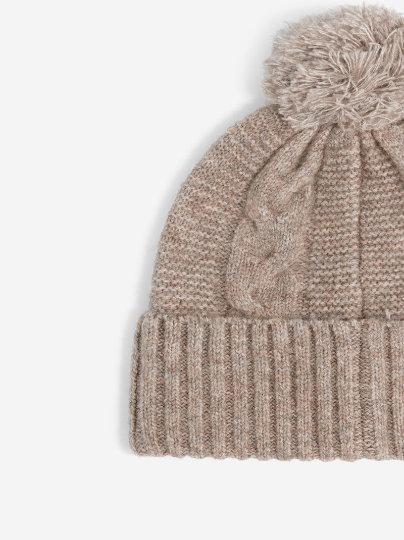 Completo cappello in maglia + scaldacollo - 2 pezzi Beige - Kiabi