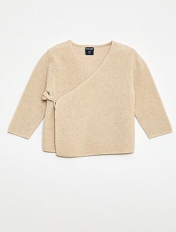 Completo cardigan a cuore + leggings in maglia - 2 pezzi