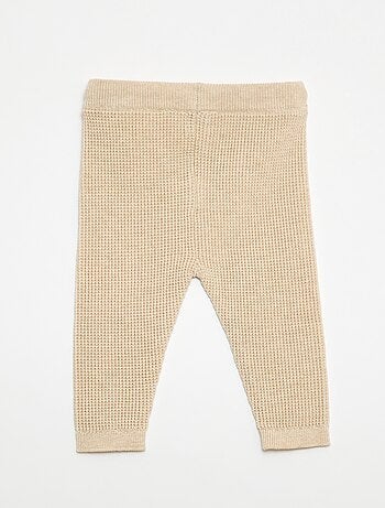 Completo cardigan a cuore + leggings in maglia - 2 pezzi