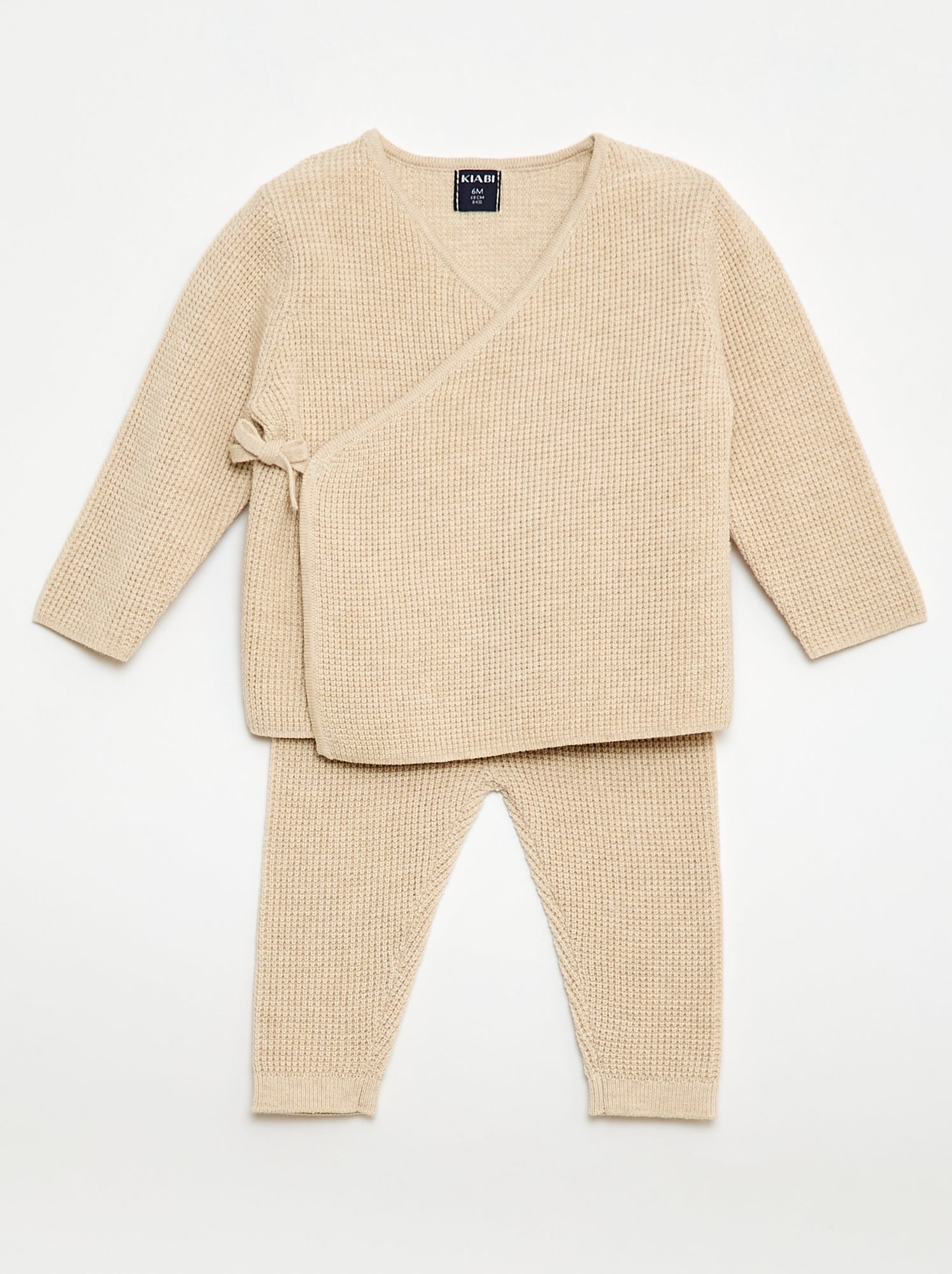 Completo cardigan a cuore + leggings in maglia - 2 pezzi