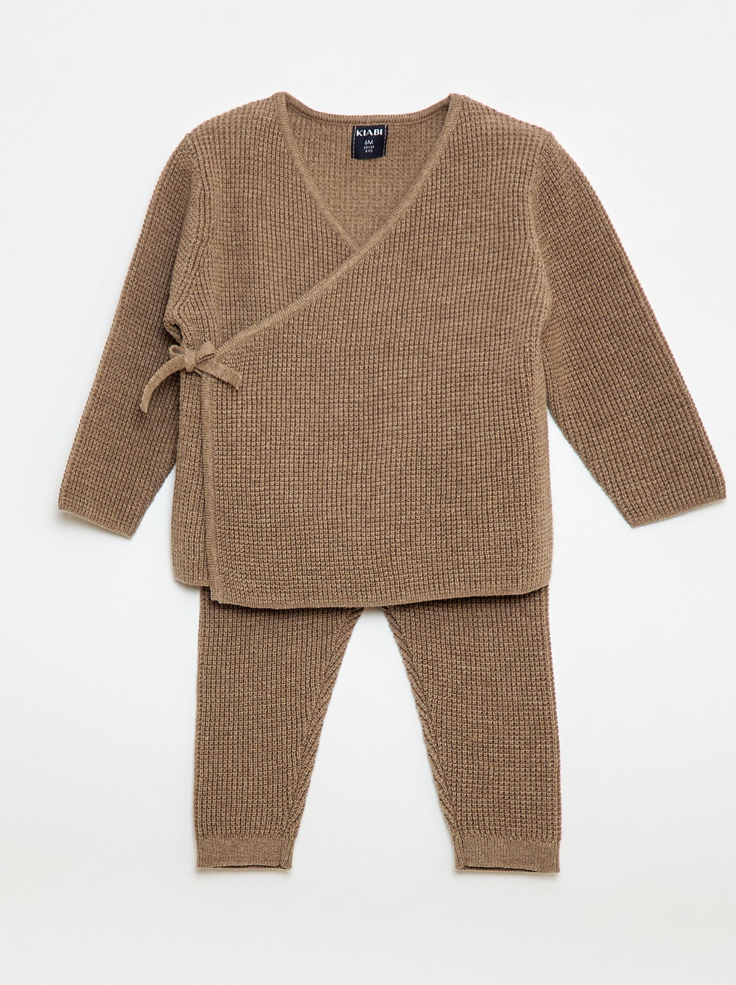 Completo cardigan a cuore + leggings in maglia - 2 pezzi