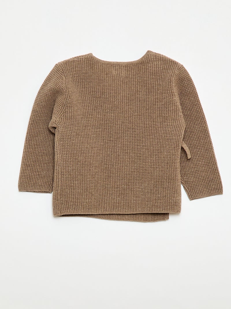 Completo cardigan a cuore + leggings in maglia - 2 pezzi Beige - Kiabi