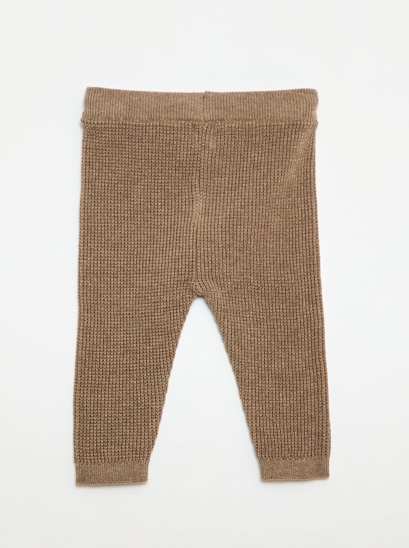 Completo cardigan a cuore + leggings in maglia - 2 pezzi Beige - Kiabi