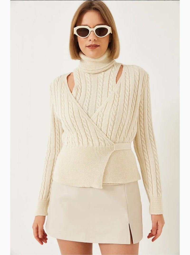 Completo co-ord in maglia con motivo capelli e barba lucci Beige argilla - Kiabi