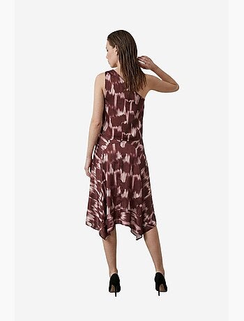 Completo con blusa in raso asimmetrica e gonna longuette my fashion