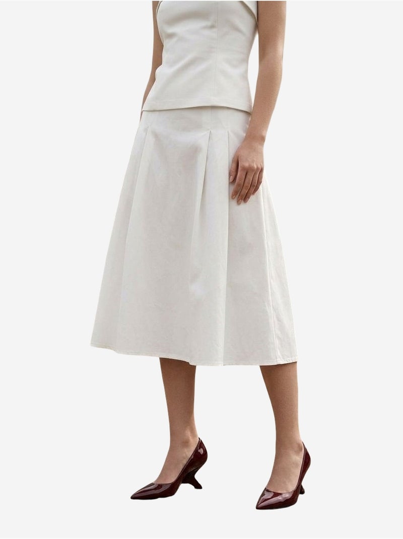 Completo con blusa senza spalline e gonna longuette a vita alta my fashion Bianco sporco - Kiabi