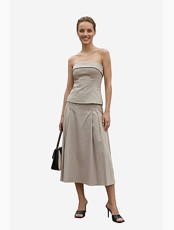 Completo con blusa senza spalline e gonna longuette a vita alta my fashion