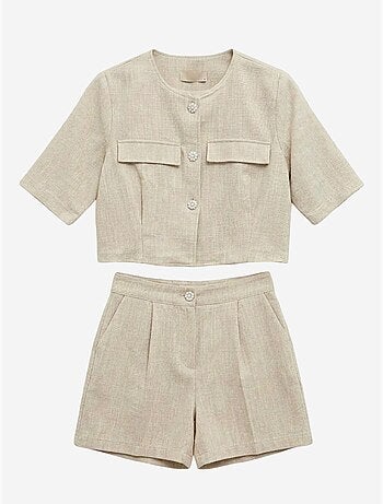 Completo con camicia e shorts in popeline di cotone my fashion