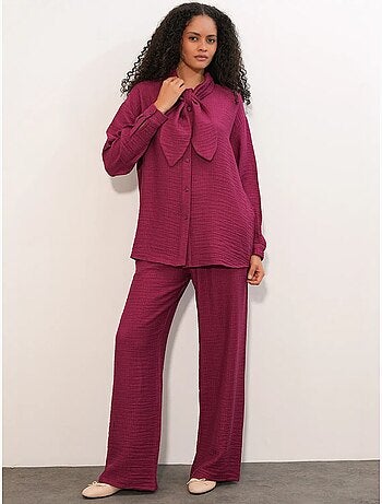 Completo con camicia testurizzata e pantaloni a gamba ampia bdart