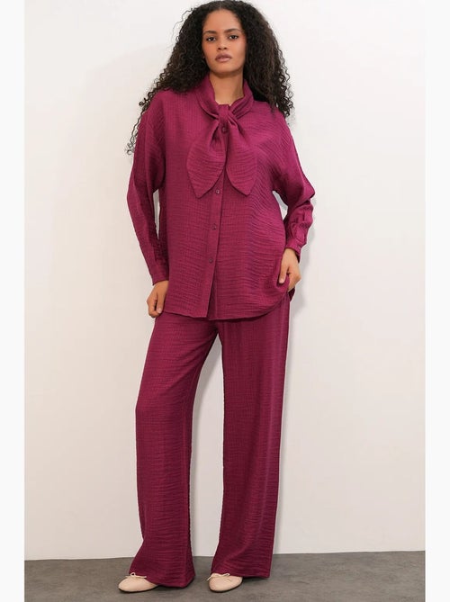 Completo con camicia testurizzata e pantaloni a gamba ampia bdart - Kiabi Completo con camicia testurizzata e pantaloni a gamba ampia bdart - Kiabi