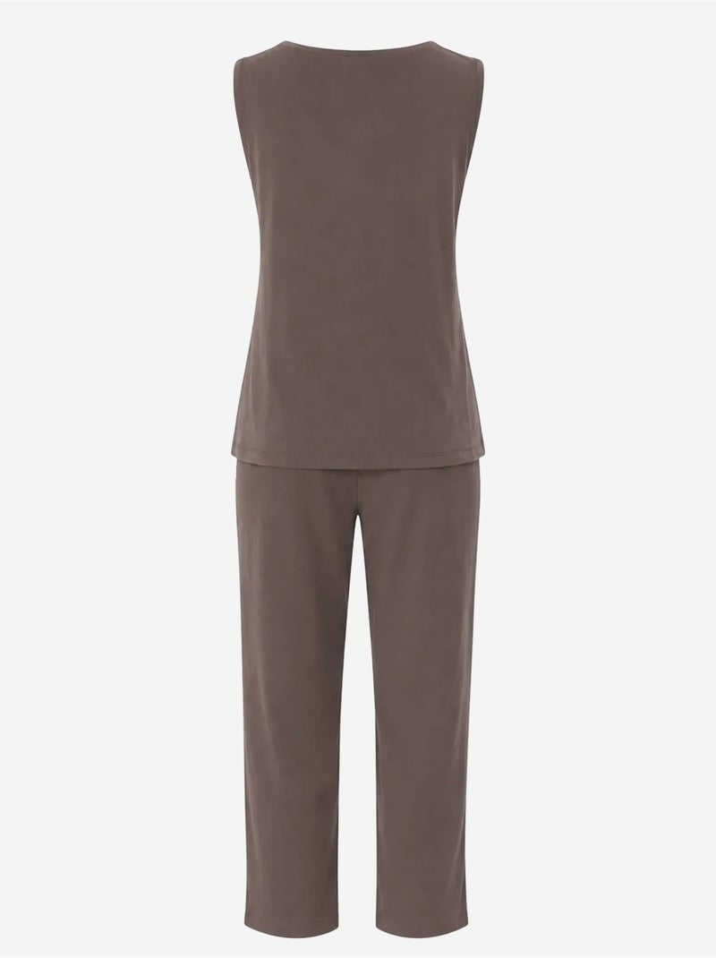 Completo con canotta smanicata e pantaloni a gamba larga mixray Marrone cioccolato - Kiabi