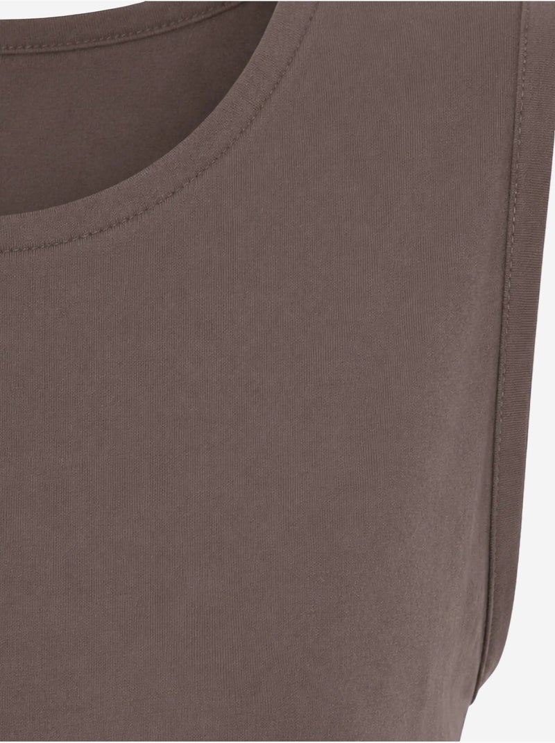 Completo con canotta smanicata e pantaloni a gamba larga mixray Marrone cioccolato - Kiabi