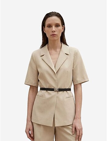 Completo con giacca corta e pantaloni a gamba ampia con cintura my fashion