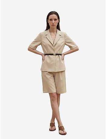 Completo con giacca corta e pantaloni a gamba ampia con cintura my fashion