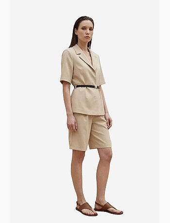 Completo con giacca corta e pantaloni a gamba ampia con cintura my fashion
