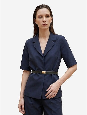 Completo con giacca corta e pantaloni a gamba ampia con cintura my fashion