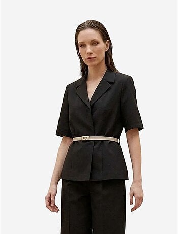 Completo con giacca corta e pantaloni a gamba ampia con cintura my fashion