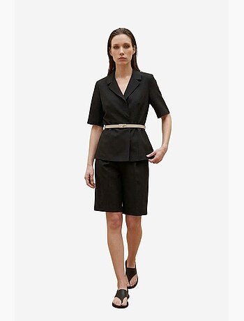 Completo con giacca corta e pantaloni a gamba ampia con cintura my fashion