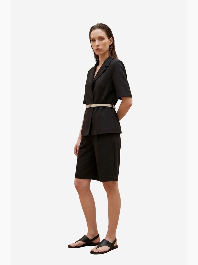 Completo con giacca corta e pantaloni a gamba ampia con cintura my fashion Nero - Kiabi